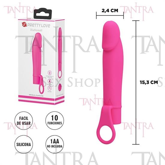 Vibrador con 10 velocidades y anillo para sujetar